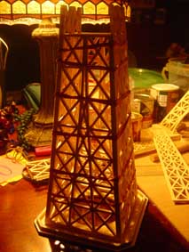 third section of the Eiffel Tower scroll saw fretwork wooden model