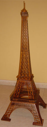 Eiffel Tower scroll saw fretwork wooden model