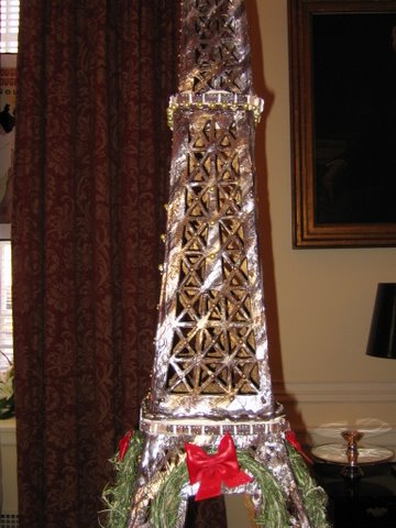 Detail of the Gingerbread Eiffel Tower model