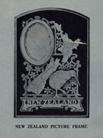 wooden mirror with New Zealand map and a kiwi