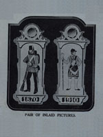 pair of inlaid pictures of  XIX century soldiers