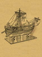 wooden model of a roman merchant ship