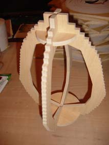 frame of the scroll saw fretwork egg clock made in plywood